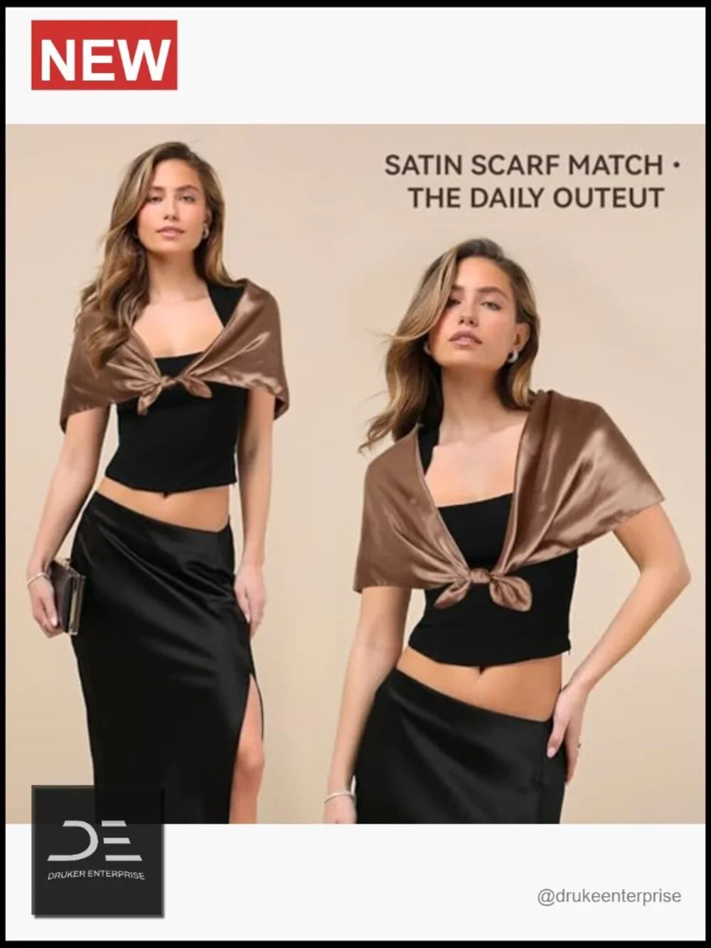 Satin Head Scarf for Women - 2 Pack 35